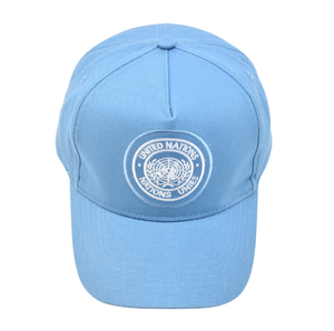 DFH0220 หมวกเบสบอลสีน้ำเงินรอยัลบลู สีฟ้าอ่อน ตราสัญลักษณ์สหประชาชาติ พร้อมสายรัดปรับได้ - Product Image 1