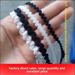 ยางยืดรูปตัว S หลายขนาด สีดำ แบบถัก สำหรับตกแต่งเสื้อผ้าตุ๊กตา มีสินค้าในสต็อก - Product Image 2