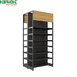 Estantería Metálica Ajustable para Supermercado con Acabado de Madera, Exhibidor para Tienda de Comestibles - Product Image 1