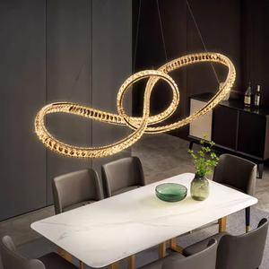 Lustre LED de luxe moderne personnalisé à double hélice suspension pour villa, hôtel, restaurant, chambre, cristal décoratif - Product Image 1
