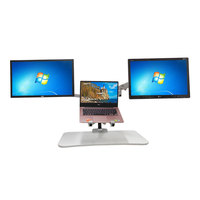 Support triple moniteur réglable en hauteur, 3 supports de moniteur étendus, supports de bureau, installation pour deux moniteurs et un ordinateur portable