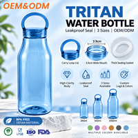 Bouteille d'eau personnalisée en Tritan 500 ml sans BPA transparente réutilisable avec boucle de transport et bouchon à vis Vente en gros OEM
