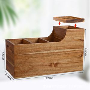 Wooden <b>Kitchen</b> Utensil <b>Rack</b> Wall Mounted Rectangle Natural Wood Color Knife Fork Spoon Organizer Drainer <b>Rack</b> Tableware <b>Storage</b> - Product Image 3