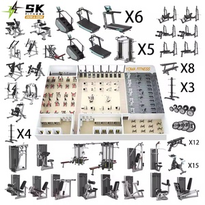 Set Completo di Caricatori Piatti in Acciaio SK con Funzioni di Sicurezza Regolabili per Allenamento di Braccia, Petto, Gambe e Schiena, Uso Commerciale - Product Image 5