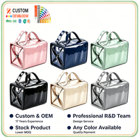 Sac de maquillage suspendu personnalisé 4-en-1, organiseur de rangement pour maquillage enroulable, trousse de toilette de voyage