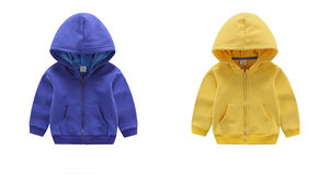 Sweat-shirt en coton pour enfants, personnalisé, de haute qualité, hiver, garçons et filles, uni, fermeture éclair intégrale, pour enfants - Product Image 5