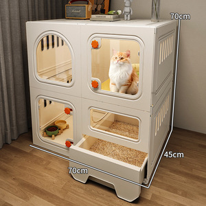 Piccolo appartamento al coperto gabbia per gatti con una stanza uno salute una sala integrato con chiusura a bottone WC per gattini domestici - Product Image 2