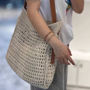 Bolso de Playa Casual 2025, de un Solo Hombro, Color Sólido, para Vacaciones en la Playa - Product Image 3