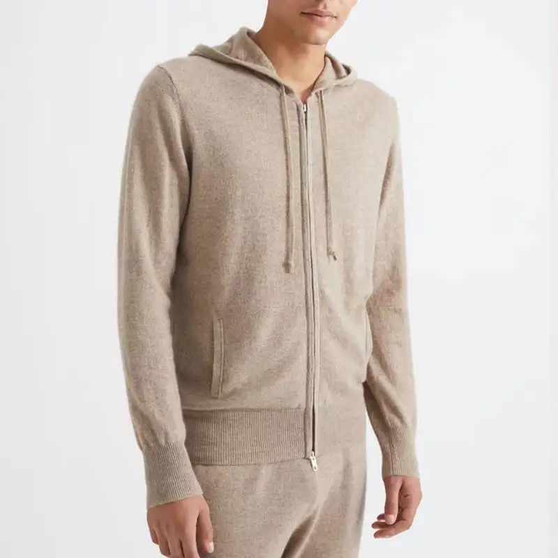 Yeni özel Logo Hoodies erkek rahat örme Overlong Robe seti kış ev giyim uzun kollu örgü kaşmir hırka kazak