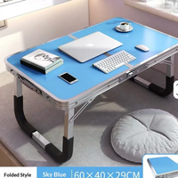 Bureau de lit pliable - Cadre compact en alliage d'aluminium - Conception aérée - Table d'étude essentielle pour étudiants en dortoir