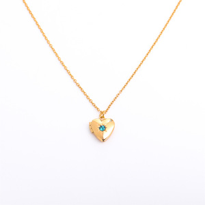Collier pendentif cœur en zircon <span class=keywords><strong>Love</strong></span> Opening Album, chaîne à maillons en laiton tendance, cadeau d'anniversaire de décembre - Product Image 6
