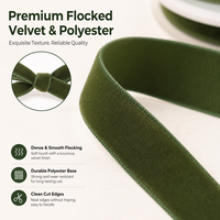 Ruban en velours vert en rouleau pour emballage de boîtes cadeaux de Noël, bouquets, emballage de bijoux, décoration de fête DIY, nœuds