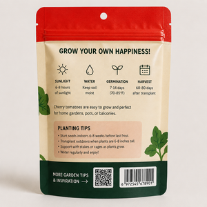 Sachet d'emballage de graines imprimé sur mesure, refermable, autoportant avec trou de suspension pour graines de légumes de jardin - Product Image 4