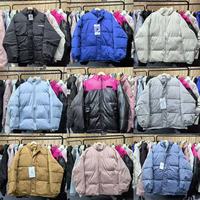 Manteau matelassé épais en polyester terylène à col montant pour homme, hiver 2026, fermeture éclair, non repassable, pour couples, couleur unie