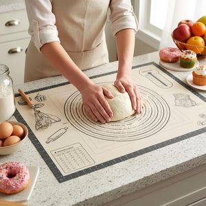 Tappetino <span class=keywords><strong>in</strong></span> Silicone Extra Spesso Antiaderente per Pasticceria, Accessori da Cucina, Foglio da Forno per Croste di Torte, Pane a Lievitazione Naturale, Rivestimento per Forno - Product Image 1