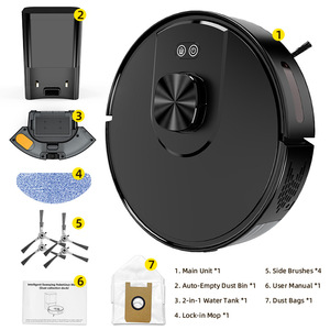 เครื่องดูดฝุ่นหุ่นยนต์ V2 พร้อมระบบนำทางด้วยเลเซอร์ มอเตอร์ไร้แปรงถ่าน การวางแผนอัจฉริยะ สีดำ - Product Image 2