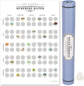 A2 personalizado Top 100 fechas ideas rascar Lista de cubo doblado pintura de carteles para parejas - Product Image 1