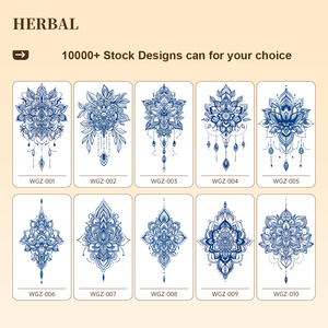 New Designs Fashionable Waterproof Long Lasting <strong>Henna</strong> Herbal Juice Arm Semi Permanent Tattoo Stickers - Product Image 4
