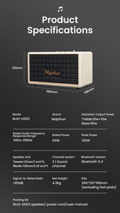 OEM/ODM 120W 2.1 Kênh Retro Không Dây Cho Bluetooth Bass Loa Cao Cấp Surround Âm Thanh Cho Nhà Rạp Chiếu Rạp Bên Máy Tính - Product Image 5