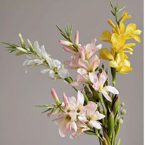 Décoration florale artificielle Gladiolus pour salon, grand arrangement de vase au sol - Product Image 1