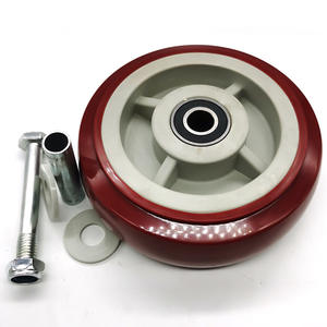 Direto Da Fábrica 4568 Polegadas Heavy-Duty Poliuretano Rodízios Universais 6 Polegadas Jujube PU Rodas De Freio Rodízios De Chapa De Aço - Product Image 4