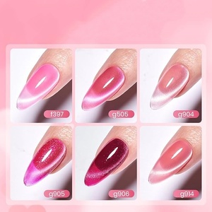 Kit de vernis à ongles gel effet œil de chat 6 couleurs rose, kit de vernis gel pailleté œil de chat magnétique brillant, à retirer par trempage UV, pour salon de manucure - Product Image 5