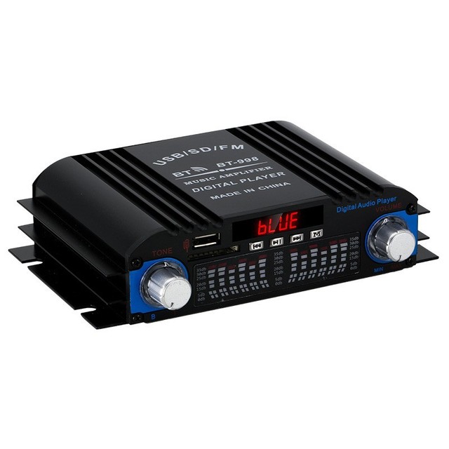Bt-998 4-Ch Digital Power Amplifier With Usb/Fm, Hifi Car Audio Receiver  Bt 5.0 Enhanced Bass Control