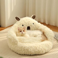 Cama para Mascotas de Piel de Alpaca, la Más Vendida, para el Invierno, Cueva Cálida para Gatos, Cama Sofá para Gatos Gruesa y Altamente Resistente