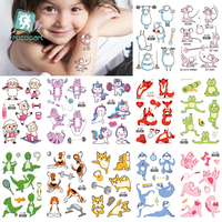 Couleur CMJN avec des conceptions de tatouage à l'encre blanche avec la conception de tatouage temporaire de mouton de chien de renard pour des enfants enfants autocollants tatouage
