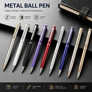 Wholesale Custom Logo Economical Hotel Ball <b>Gold</b>/Rose <b>Gold</b>/Silver Slim Metal Twist Ballpoint <b>Pen</b> With Copper Clip - Product Image 2