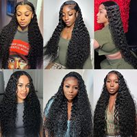 Perruque Lace Frontale en Cheveux Humains Bouclés Ondulés Profonds HD 13x6 Transparente Densité 250, 30-36 Pouces, Perruques Lace Front en Cheveux Humains 13x4