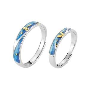 New Trendy Little <strong>Prince</strong> and <strong>Fox</strong> Couple Rings for Women Men Opening Lover Ring Jewelry Valentine's Day Gifts - Product Image 1