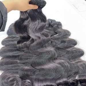 ผู้ค้าส่งผมแท้แบบมัด  สีธรรมชาติ  แบบลอนลึก  ต่อผม  ผมดิบ  แบบมัด  จัดเรียงเกล็ดผม  แบบเย็บสองชั้น - Product Image 4