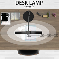 Lámpara de Escritorio LED 2023 con Brazo Oscilante, Lámpara de Mesa con Base Redonda de 45 cm de Largo para Oficina en Casa