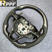 Volante Deportivo de 3 Radios con Fibra de Carbono Real para Ford 2010 Mondeo/2015-18 Edge/2016 Galaxy/2013-16 Fusion/ecoboost