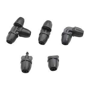 Raccords de tuyauterie de jardin à raccordement rapide pour irrigation goutte à goutte : coudes, tés et connecteurs droits pour tuyaux de 8/11 mm - Product Image 1