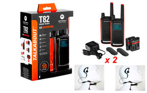 Radio bidirectionnelle <span class=keywords><strong>PMR</strong></span> T82 Extreme Quad 5km, 2W de puissance, batterie 1500-2000mAh, pack double avec écouteurs - Économique - Product Image 5
