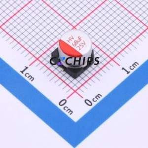 ตัวเก็บประจุแบบแข็ง HV1E686M0605PZ ชนิด SMD, ขนาด D6.3xL5.8 มม. ( ความจุ: 68uF ) ( ความแม่นยำ: 20% แรงดันไฟฟ้าที่กำหนด: 25V ) - Product Image 1