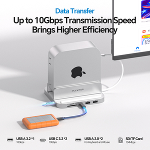 PULWTOP Mac Mini M4 Dock con <span class=keywords><strong>4TB</strong></span> M.2 SSD Enclosure & HD4K,/C 10Gbps, <span class=keywords><strong>SD</strong></span>/TF (SSD NO incluido) para Mac Mini M4 Pro - Product Image 5