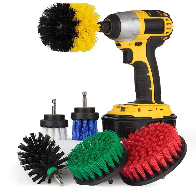 6 Pcs Drill Brush Attachment Set Power Scrubber Cleaning Brushes Scrub Drill Brush Scouring Pad All Purpose Cleaning Kit