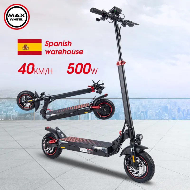 Magazzino europeo scorte 500w potente motore T4 40 km/h scooter veloce per adulti pieghevole off-road scooter elettrico per la vendita