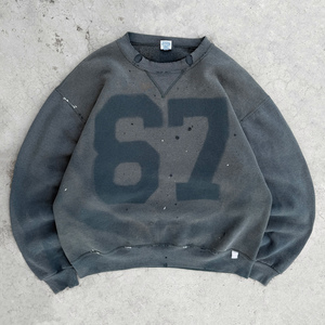<span class=keywords><strong>Felpe</strong></span> Oversize Vintage Personalizzate <span class=keywords><strong>con</strong></span> Lavaggio Acido e Collo Tondo per Uomo, <span class=keywords><strong>Felpe</strong></span> Unisex in Cotone Pesante <span class=keywords><strong>con</strong></span> Schizzi di Vernice - Product Image 3