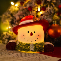 Sculpture de bonhomme de neige de Noël en résine époxy personnalisée, art populaire créatif, figurine décorative pour la maison, chambre d'enfant, cadeaux