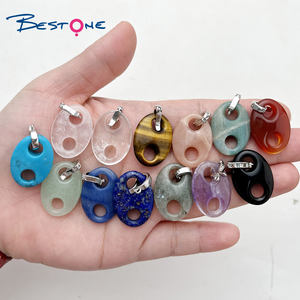 Bpiedra Natural colorida para mujer, piedra ovalada, joyería de cuarzo, colgante de piedras preciosas para mujer, gran oferta - Product Image 5