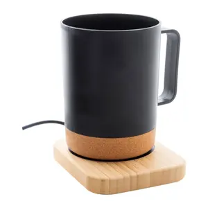 Calentador de tazas de bambú USB Oolong, gadgets personalizados - Product Image 4
