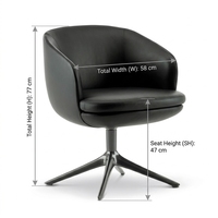 Fauteuils pivotants de haute qualité rembourrés en éponge pour salon, vente en gros, style nordique personnalisé, fauteuils d'appoint confortables et rotatifs
