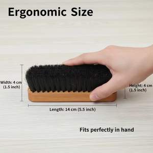 Cepillo de Crines de Caballo Negro de Madera Duradero y Ecológico de Primera Calidad con Mango de Madera de Haya |   Personalizable para Uso Profesional - Product Image 2