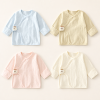 Lot de 4 Combinaisons Bébé Unisexe |   Hauts en coton à manches longues et dos court, imprimé étoiles, lune et nuages |   Patch en peluche |   95% Coton 5% Spandex |   0-6
