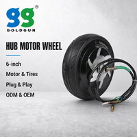 Moteur de moyeu électrique GOLDGUN 6 pouces 24V 250W 700 tr/min 3,5 Nm pour robots AGV/AMR, robots de service et chariots de livraison intérieurs