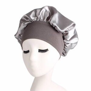 Bonnet de douche tendance pour femmes, bonnet de nuit en polyester et soie, couvre-chef avec large bande élastique, bonnet de nuit en satin - Product Image 3